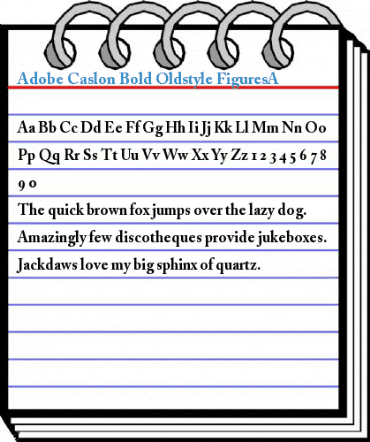 Adobe Caslon Bold Oldstyle FiguresA Font
