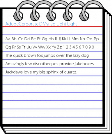 AdobeCorporateIDMyriad-Light Light Font
