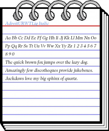AdroitURWTLig Italic Font