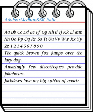 AdvisorMediumSSK Italic Font