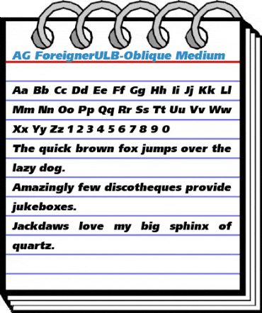 AG ForeignerULB-Oblique Medium Font