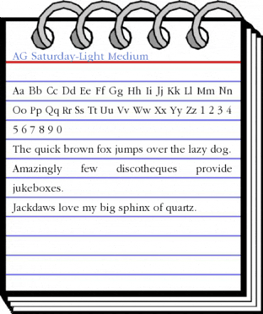 AG Saturday-Light Medium Font