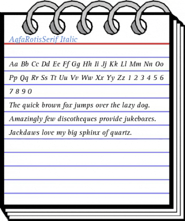AgfaRotisSerif Italic Font