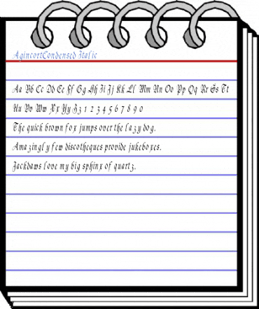AgincortCondensed Italic Font