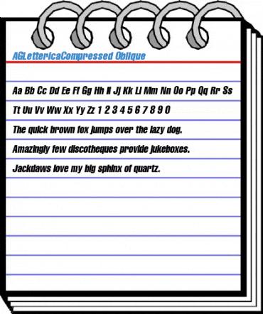 AGLettericaCompressed Oblique Font