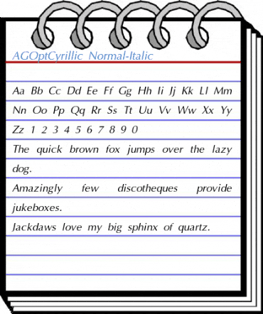 AGOptCyrillic Normal-Italic Font