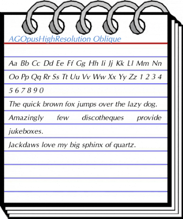 AGOpusHighResolution Oblique Font