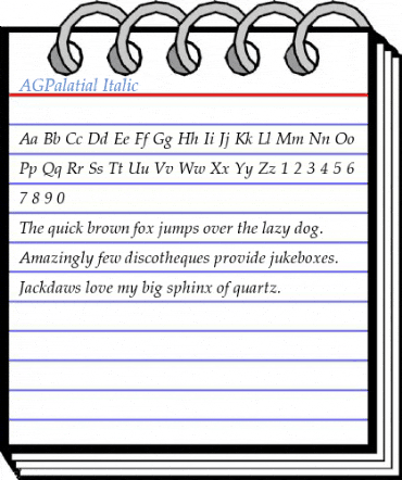 AGPalatial Italic Font