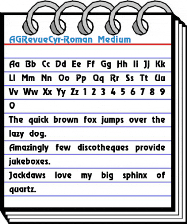 AGRevueCyr-Roman Medium Font