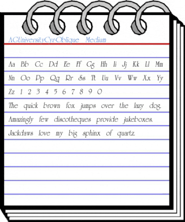 AGUniversityCyr-Oblique Medium Font