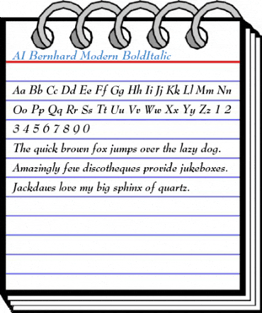 AI Bernhard Modern BoldItalic Font
