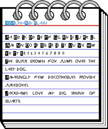 AIAlphaKid Plain Font