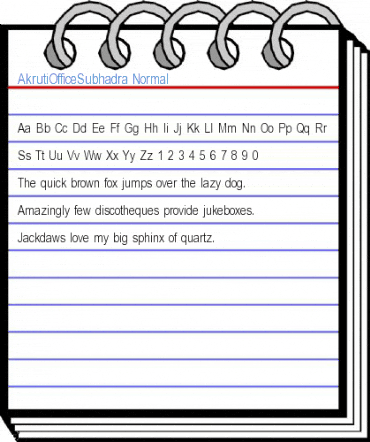 AkrutiOfficeSubhadra Normal Font