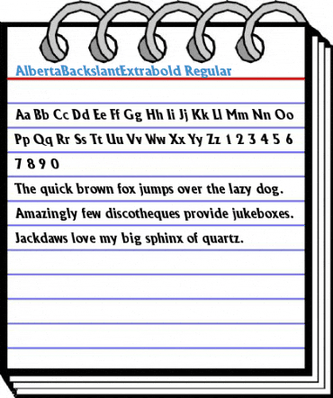 AlbertaBackslantExtrabold Regular Font