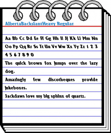 AlbertaBackslantHeavy Regular Font