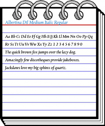 Albertina Dtl Medium Italic Regular Font