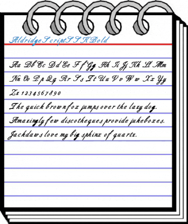 AldridgeScriptSSK Bold Font