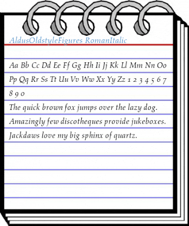 AldusOldstyleFigures RomanItalic Font