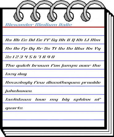 Alexander Medium Italic Font