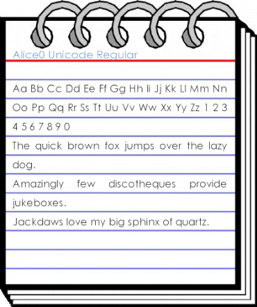 Alice0 Unicode Regular Font