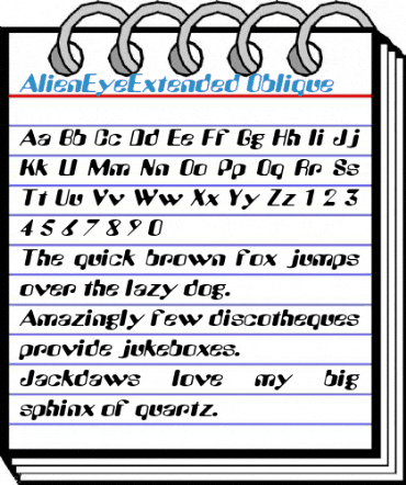AlienEyeExtended Oblique Font
