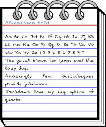 AlinasHand Bold Font
