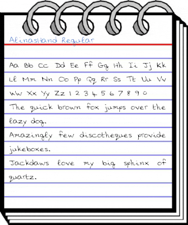 AlinasHand Regular Font