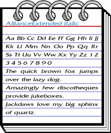 AllianceExtended Italic Font