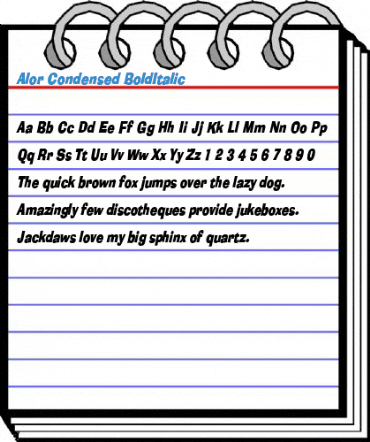 Alor Condensed BoldItalic Font