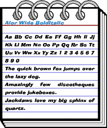 Alor Wide BoldItalic Font