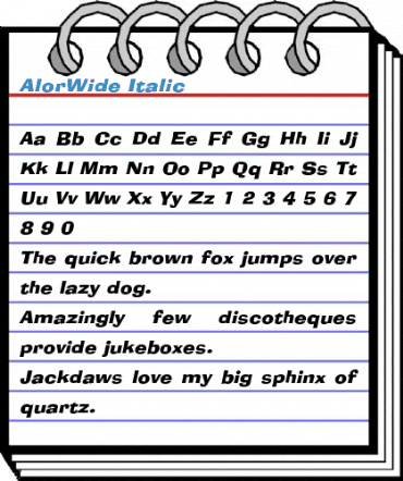 AlorWide Italic Font
