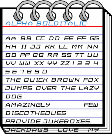 ALPHA BoldItalic Font