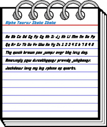 Alpha Taurus Italic Italic Font