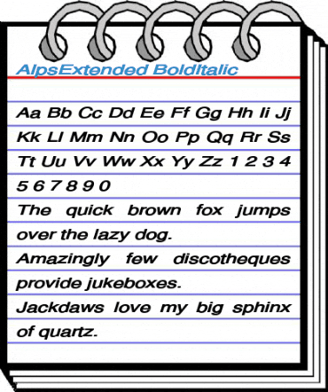AlpsExtended BoldItalic Font
