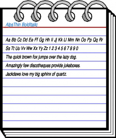 AlpsThin BoldItalic Font
