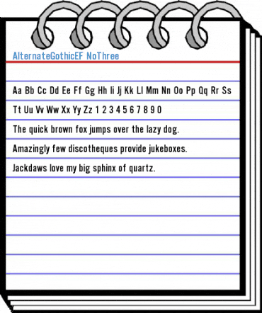 AlternateGothicEF NoThree Font