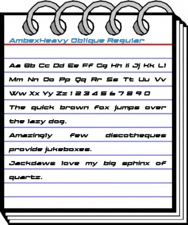 AmbexHeavy Oblique Regular Font