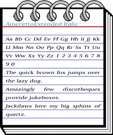 AmerettoExtended Italic Font