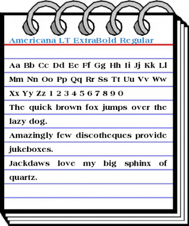 Americana LT ExtraBold Regular Font