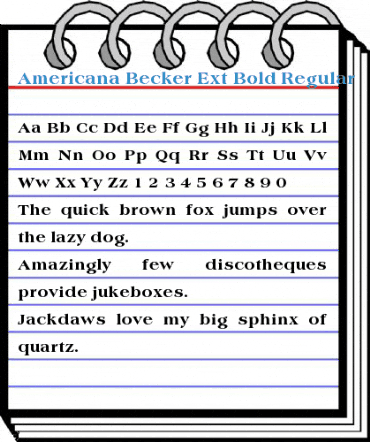 Americana Becker Ext Bold Font