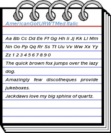 AmericanGotURWTMed Font