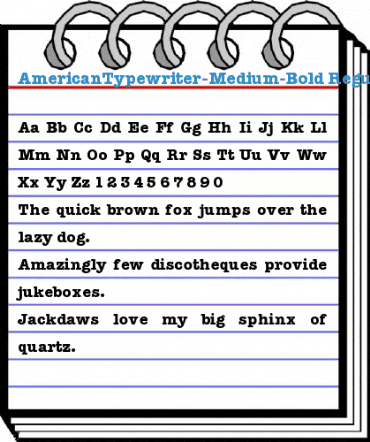 AmericanTypewriter-Medium-Bold Regular Font
