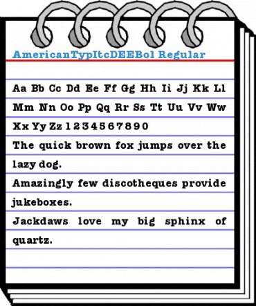 AmericanTypItcDEEBol Regular Font