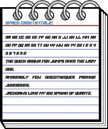 Space Cadets Italic Font