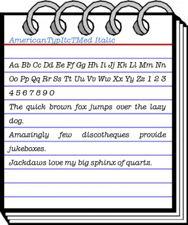 AmericanTypItcTMed Italic Font