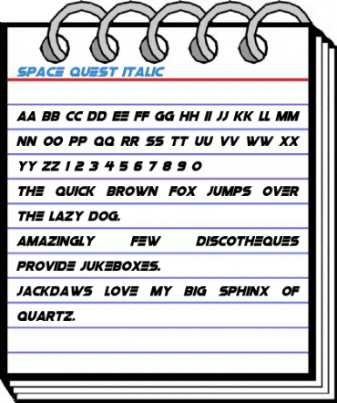 Space Quest Italic Font