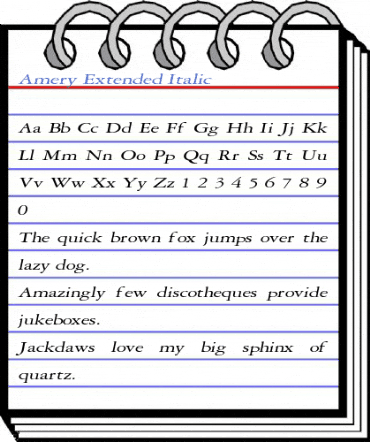 Amery Extended Italic Font