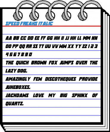 Speed Freaks Italic Font