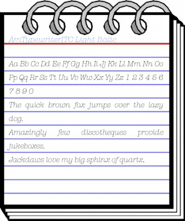 AmTypewriterITC Light Italic Font