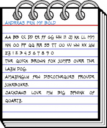 Andreas Pen MF Bold Font
